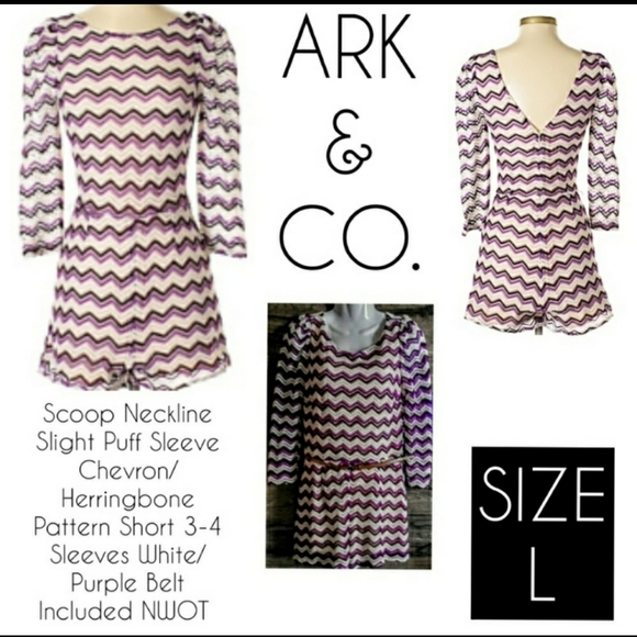 Ark & Co. Romper Size L Belted Cheveron Print - Picture 12 of 12